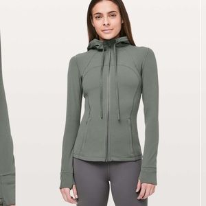 Lululemon Hooded Define Jacket Nulu Grey Sage Sz 4